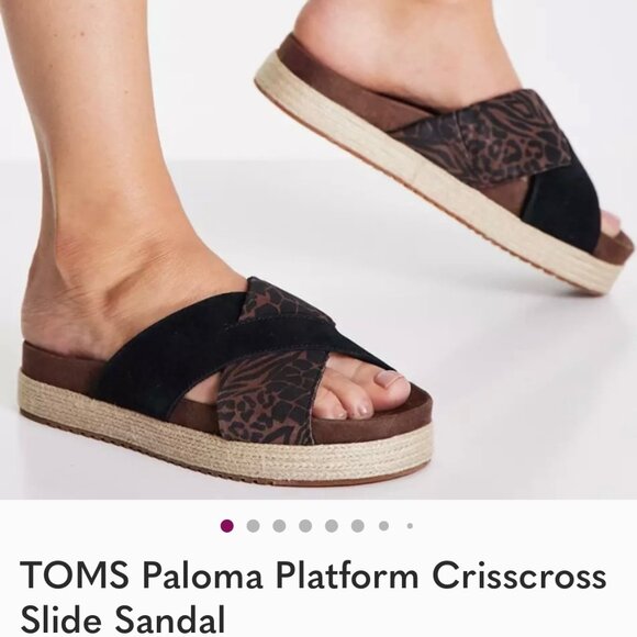 Toms Paloma Crisscross Slide Sandals - Picture 1 of 9